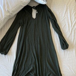 Dark green soft sweat dress